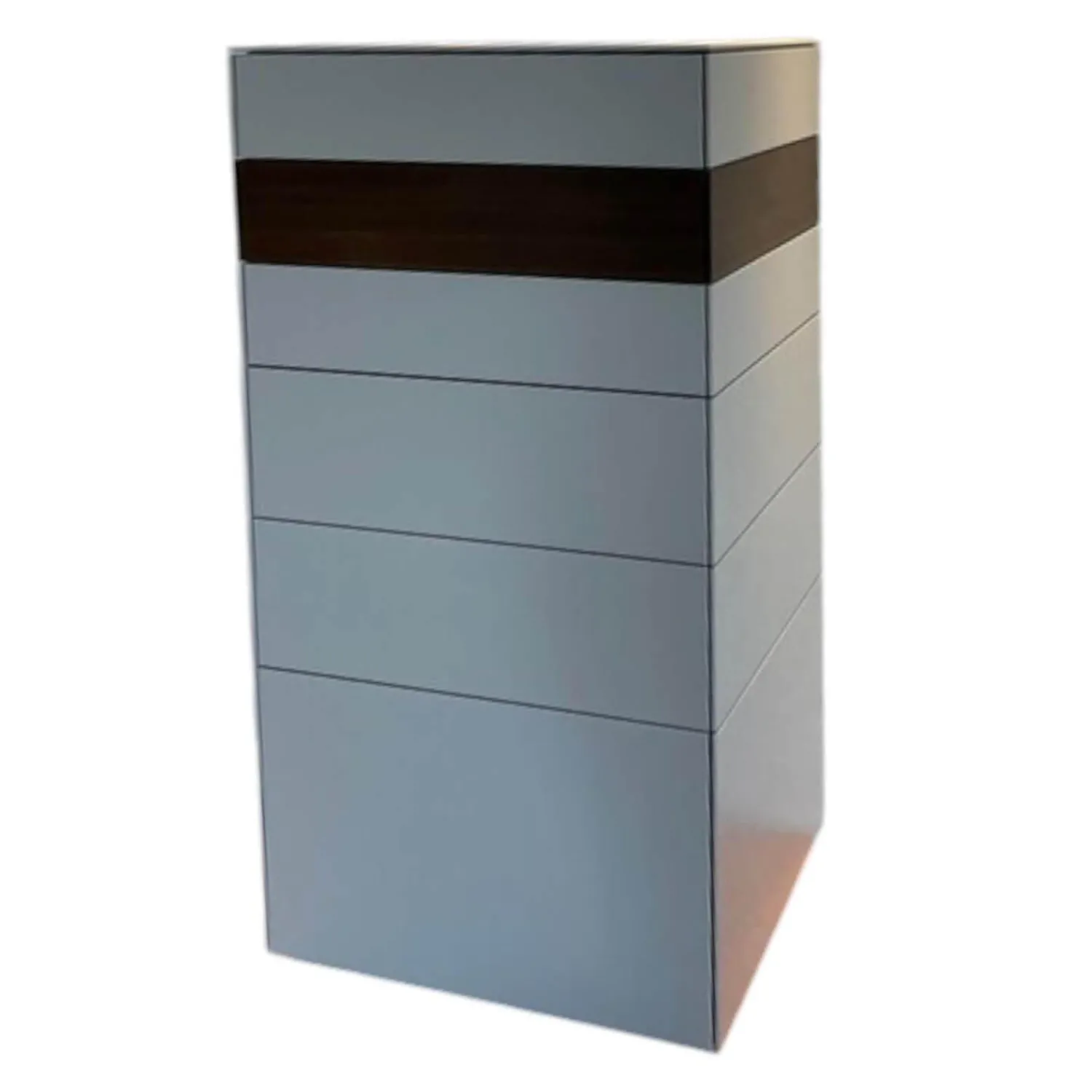 Kettnaker Vitrinen & Highboards|Schubladenkommode Soma Lack Seide Grau Gürtel Eiche Geraucht