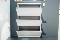 Schönbuch Schuhschränke|Schuhschrank Basic MDF Matt Lackiert Snow White Weiß Griff Aluminium