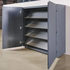 Interlübke Schuhschränke|Schuhschrank Cube Light T21 Mattlack Anthrazit Glas