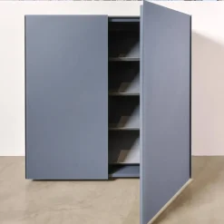 Interlübke Schuhschränke|Schuhschrank Cube Light T21 Mattlack Anthrazit Glas