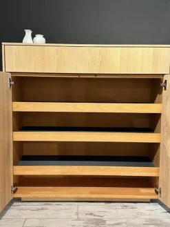 Team 7 Schuhschränke|Schuhschrank Cubus Filigno Eiche Wild Weiß Geölt Innenausführung Buche Mit Touchbeschlag