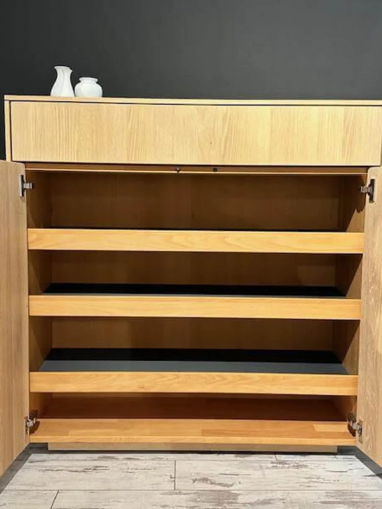 Team 7 Schuhschränke|Schuhschrank Cubus Filigno Eiche Wild Weiß Geölt Innenausführung Buche Mit Touchbeschlag