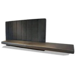 Wetscher Werkstätten Bänke|Schwebende Sitzbank Sitz Leder Silk Schwarz Stoff Samt Seven Schwarz Mit LED-Beleuchtung