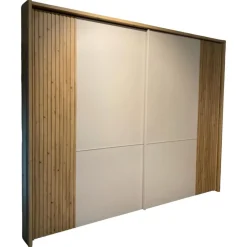 Musterring Kleiderschränke|Schwebetürenschrank Isabelle 203 Dekor Champagner Weiß Beige Absetzung Eiche Bianco Inklusive Beleuchtung
