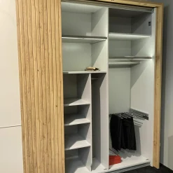 Musterring Kleiderschränke|Schwebetürenschrank Isabelle 203 Dekor Champagner Weiß Beige Absetzung Eiche Bianco Inklusive Beleuchtung