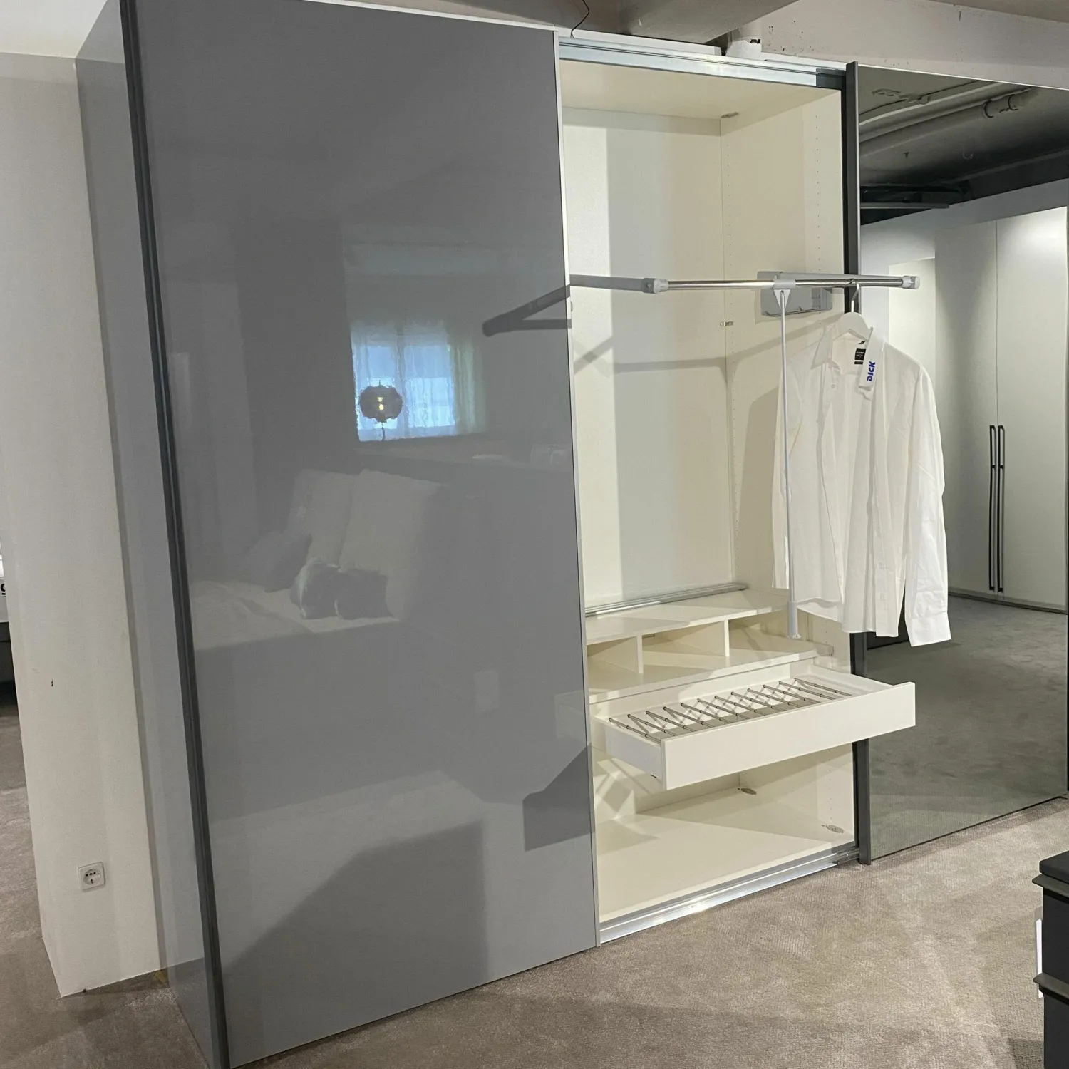 Loddenkemper Kleiderschränke|Schwebetürenschrank Lenjo Lack Platengrau 3 Türen