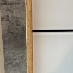 Team 7 Kleiderschränke|Schwebetürenschrank Lunetto Eiche Naturöl Glas Naturweiß Matt mit Innenbeleuchtung