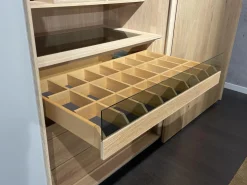 Team 7 Kleiderschränke|Schwebetürenschrank Soft Eiche Wild Weißöl Farbglas Matt Hellgrau Inklusive Innenleben Und Beleuchtung