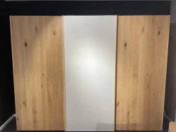 Team 7 Kleiderschränke|Schwebetürenschrank Soft Eiche Wild Weißöl Farbglas Matt Hellgrau Inklusive Innenleben Und Beleuchtung