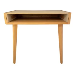 Team 7 Schreibtische & Sekretäre|Sekretär Sol Platte Bezug Leder L1 70230 Altweiß Beige Eiche Naturöl