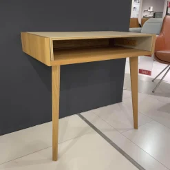 Team 7 Schreibtische & Sekretäre|Sekretär Sol Platte Bezug Leder L1 70230 Altweiß Beige Eiche Naturöl