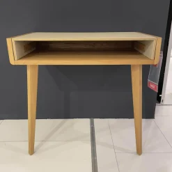 Team 7 Schreibtische & Sekretäre|Sekretär Sol Platte Bezug Leder L1 70230 Altweiß Beige Eiche Naturöl