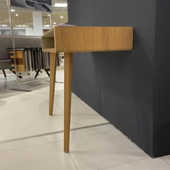 Team 7 Schreibtische & Sekretäre|Sekretär Sol Platte Bezug Leder L1 70230 Altweiß Beige Eiche Naturöl