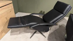 Erpo Relaxsessel|Sessel 410 18 Leder 42 Schwarz 136 Sternfuß Edelstahl Gebürstet Inklusive 2 Motorisch Mit Akku