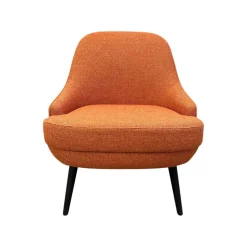 Walter Knoll Loungesessel|Sessel 375 10 Stoff Lucia 7687 Orange Gestell Massivholz Eiche Schwarz Geflammt Geölt