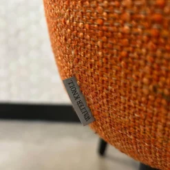 Walter Knoll Loungesessel|Sessel 375 10 Stoff Lucia 7687 Orange Gestell Massivholz Eiche Schwarz Geflammt Geölt