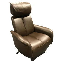 FM Munzer Relaxsessel|Sessel 5904 Bezug Leder Longlife Prestige Farbe 72 Nougat Dunkelbraun Fuß Metall Drehkreuz Chrom Mit Manuelle Verstellung