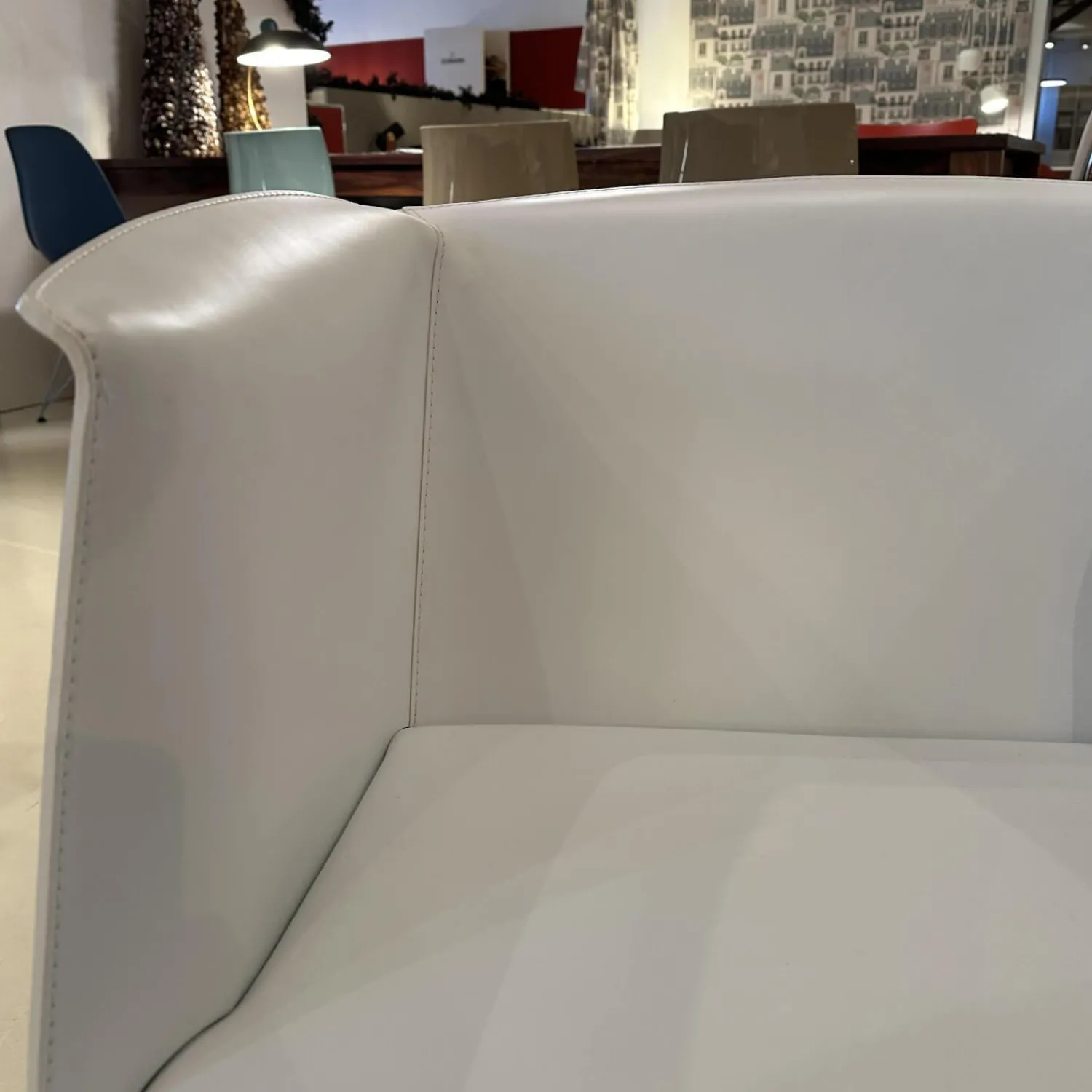 Flexform Einzelstühle|Sessel 66 Isabel Bezug Leder 5007 Weiß