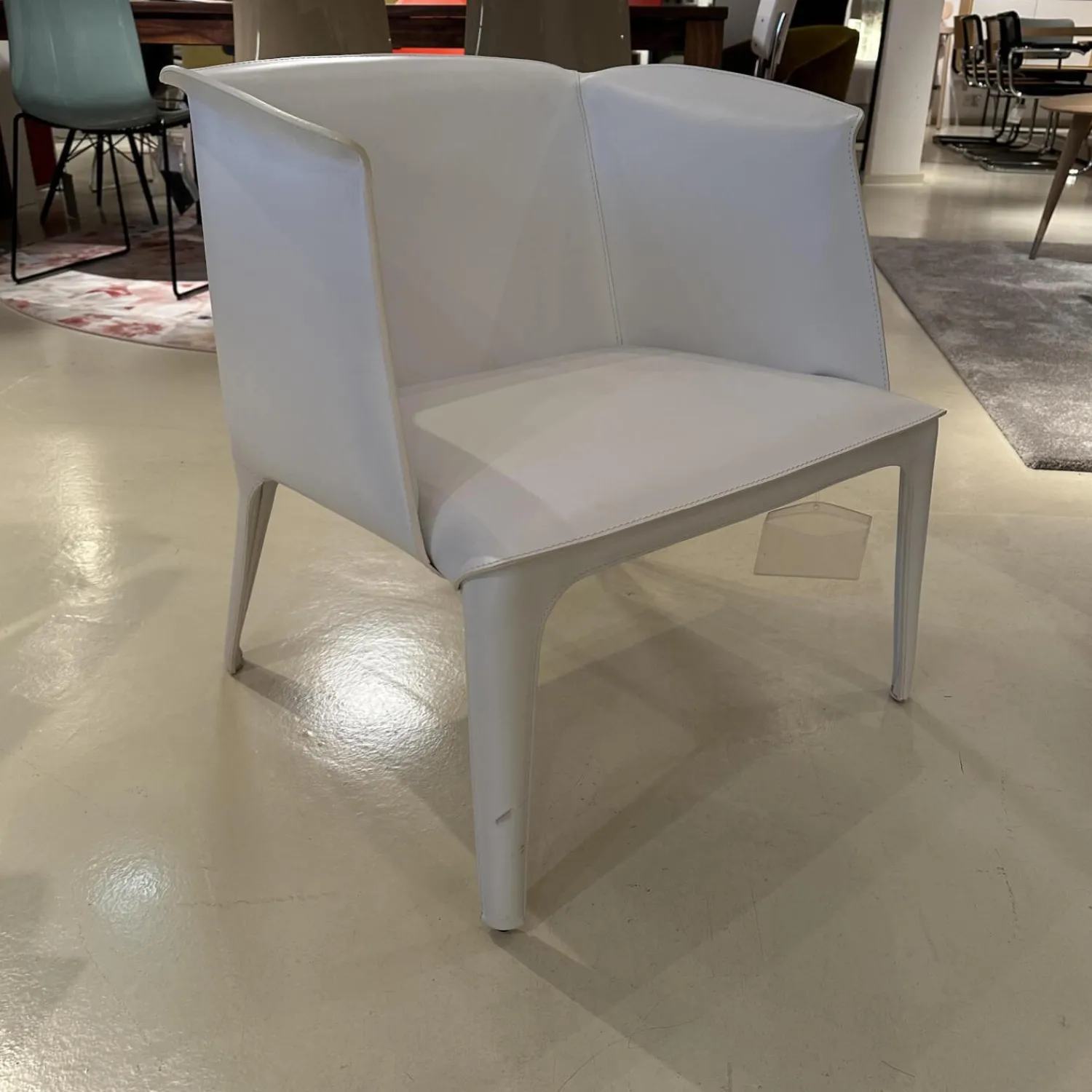 Flexform Einzelstühle|Sessel 66 Isabel Bezug Leder 5007 Weiß