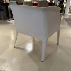 Flexform Einzelstühle|Sessel 66 Isabel Bezug Leder 5007 Weiß