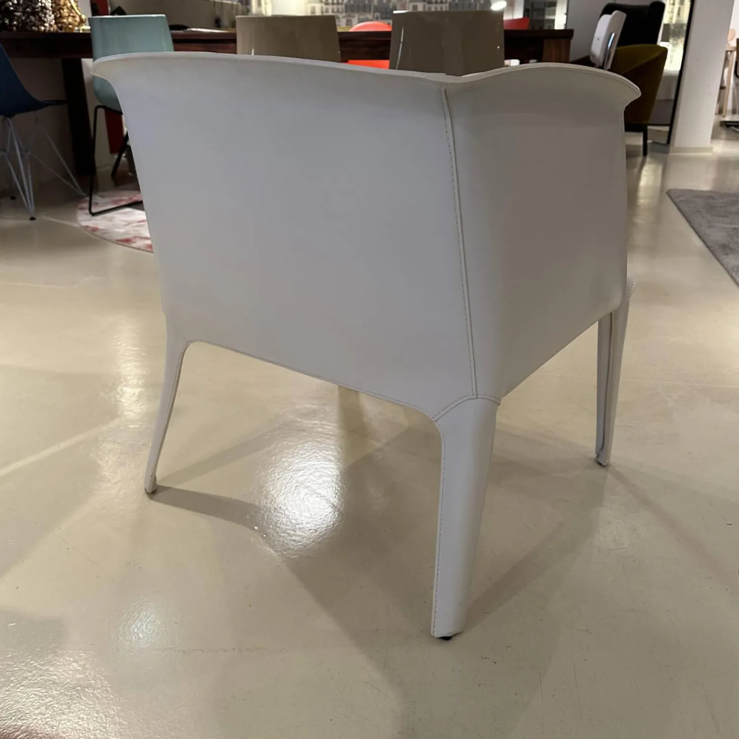 Flexform Einzelstühle|Sessel 66 Isabel Bezug Leder 5007 Weiß