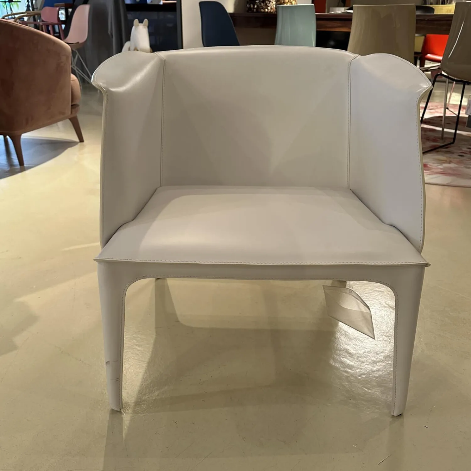 Flexform Einzelstühle|Sessel 66 Isabel Bezug Leder 5007 Weiß