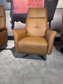 himolla Relaxsessel|Sessel 9361 Leder Soft Nappa Bright Braun Sternfuß Edelstahl Gebürstet 2 Motorisch Inklusive Getrennt Verstellbarer Rücken Und Beinauflage