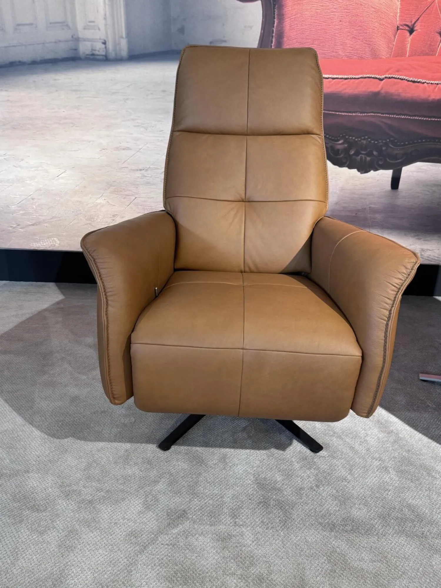 himolla Relaxsessel|Sessel 9361 Leder Soft Nappa Bright Braun Sternfuß Metall Anthrazit Pulverbeschichtet Mit Gasdruckfeder