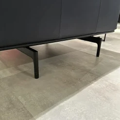 Rolf Benz Loungesessel|Sessel 536 Liv Smart Leder 42 103 Dunkelschwarzblau Gestell Aluminium Verkehrsschwarz Schwarz Inklusive Kissen