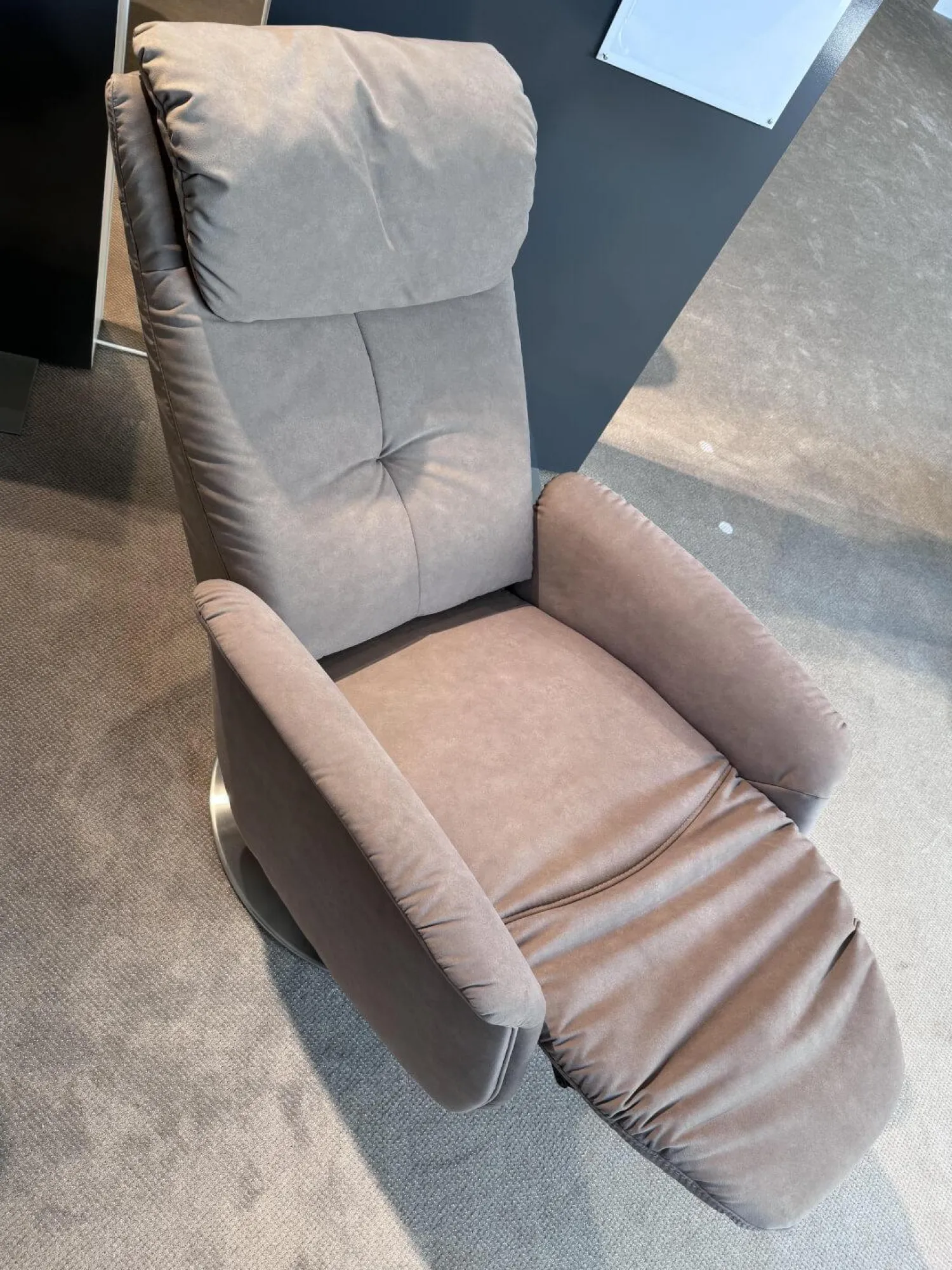 himolla Relaxsessel|Sessel 9716 Stoff AquaClean Smoke Beige Grau mit Gasdruckfeder