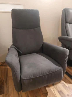 himolla Relaxsessel|Sessel 9061 Stoff Belvetara 33 Asphalt Grau Tellerfuß Anthrazit