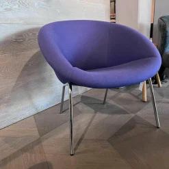 Walter Knoll Relaxsessel|Sessel 369 Stoff Divina 3 Col. 684 4-Bein Untergestell Stahl Hochglanz Verchromt