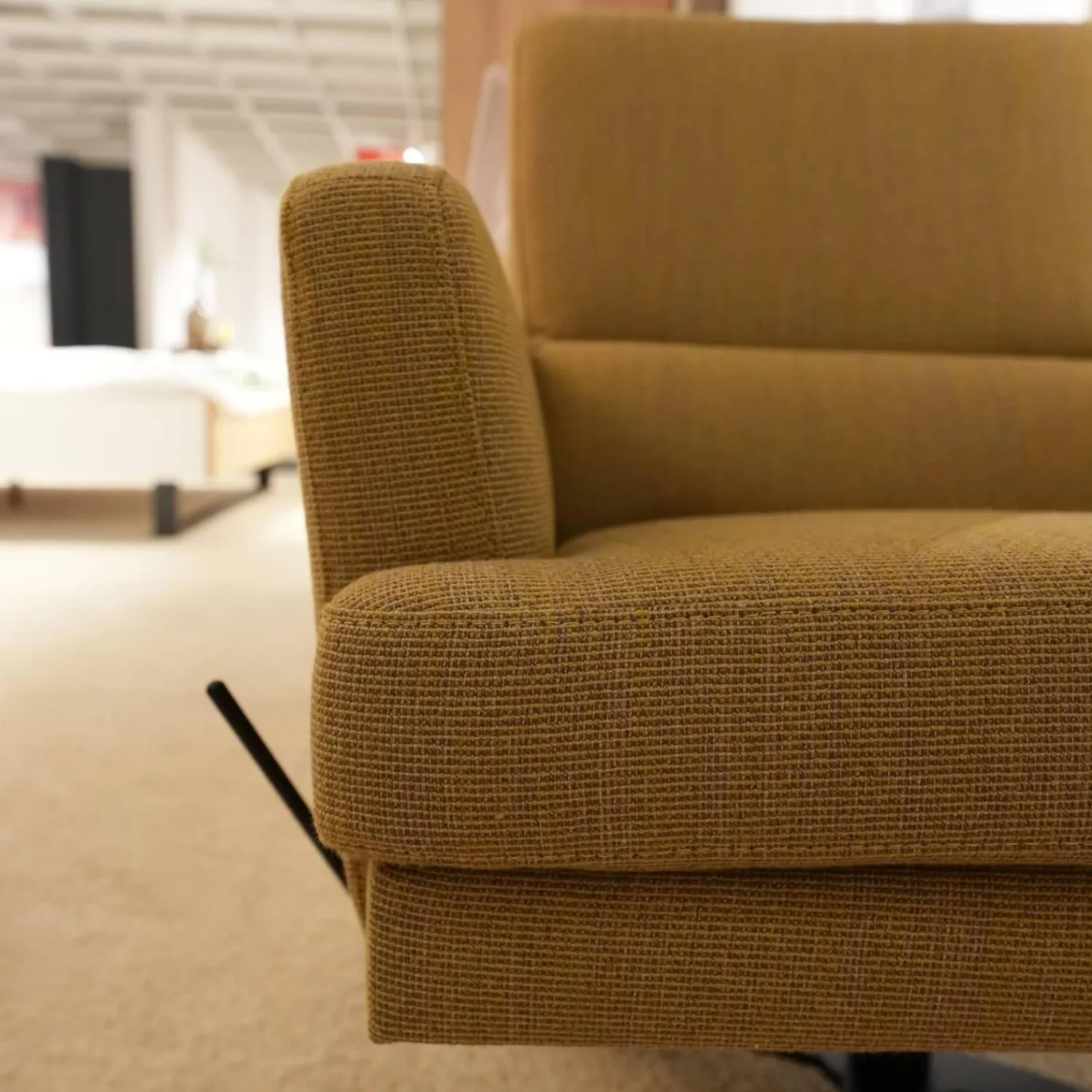 Candy Relaxsessel|Sessel 4585 Stoff JAB 12040 Braun Gelb Sternfußgestell Metall Schwarz Matt Mit Wippfunktion Inklusive Hocker