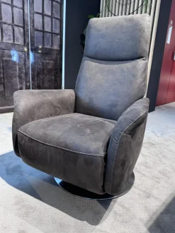 himolla Relaxsessel|Sessel 9061 Stoff Nevada Mocca Braun Drehteller Edelstahl Gasdruckfeder