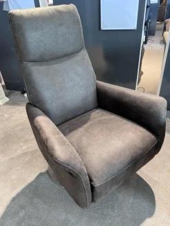 himolla Relaxsessel|Sessel 9061 Stoff Nevada Mocca Braun Drehteller Edelstahl Gasdruckfeder