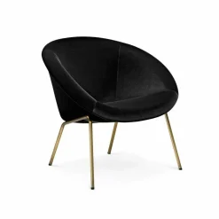 Walter Knoll Relaxsessel|Sessel 369 Stoff Samt Schwarz Gestell Messing