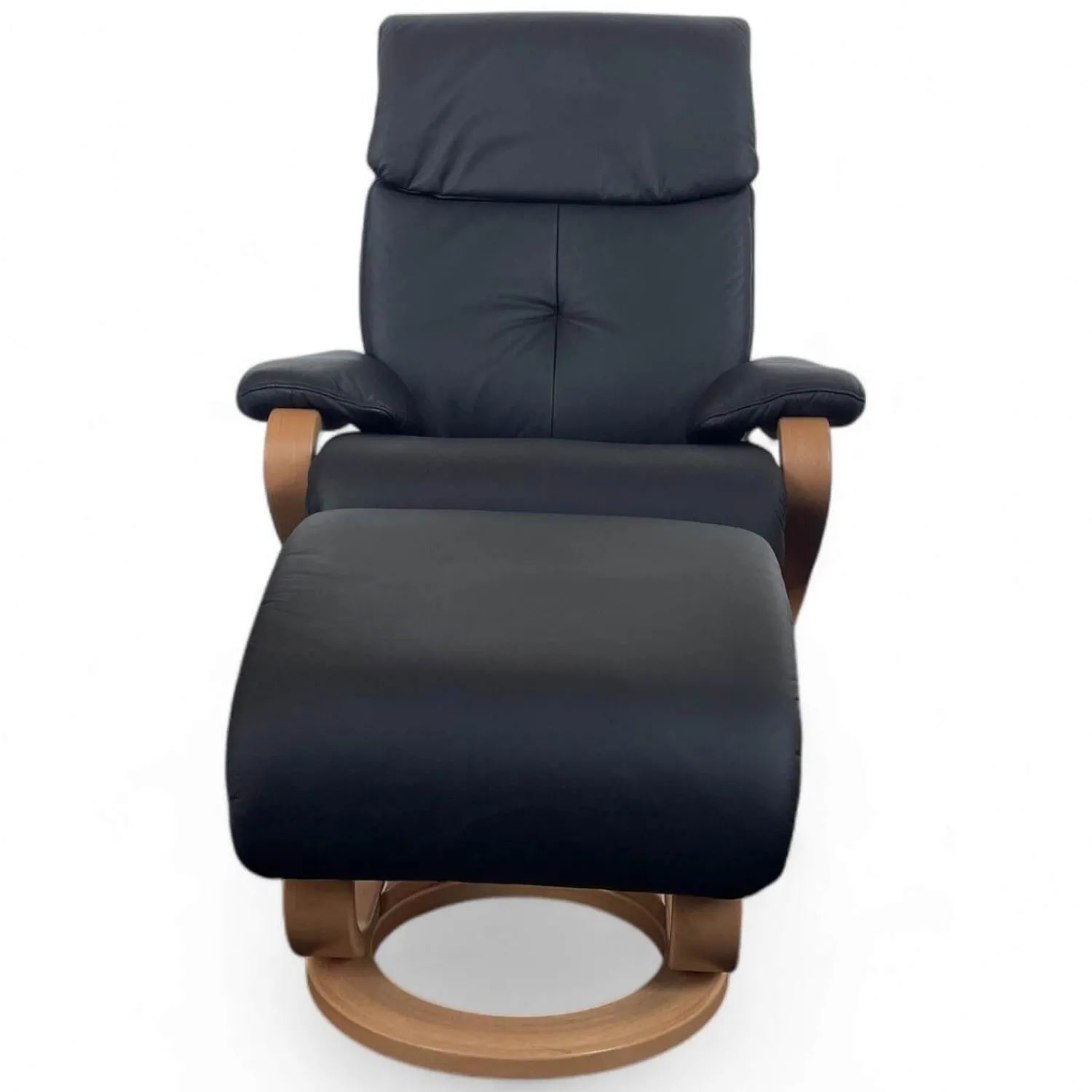 himolla Relaxsessel|Sessel 7037 Zero Stress Echtleder Longlife Black Schwarz Gestell Buche Inklusive Hocker