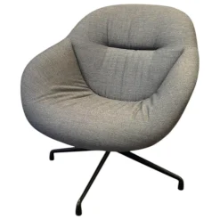 Hay Loungesessel|Sessel AAL 81 Soft Stoff Fjord 971 Petrol Grau Blau Gestell Aluminium Schwarz Pulverbeschichtet