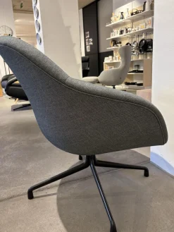 Hay Loungesessel|Sessel AAL 81 Soft Stoff Fjord 971 Petrol Grau Blau Gestell Aluminium Schwarz Pulverbeschichtet