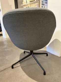 Hay Loungesessel|Sessel AAL 81 Soft Stoff Fjord 971 Petrol Grau Blau Gestell Aluminium Schwarz Pulverbeschichtet