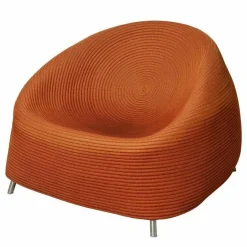 Paola Lenti Loungemöbel|Sessel Afra Stoff Arancio Terracotta Orange Gestell Stahl AISI 316/304 Gleiter Kunststoff