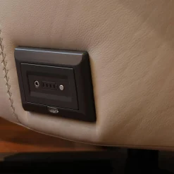 Rom Relaxsessel|Sessel Alva Leder Montana Pearl Beige Sternfuß Metall Schwarz