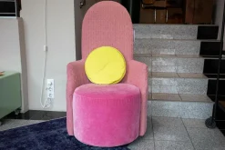 Brühl Loungesessel|Sessel Amandine Stoff 5271-13 Rosa Pink mit Kissen