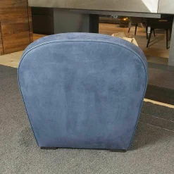 Baxter Relaxsessel|Sessel Amburgo Baby Leder Nabuck Blau