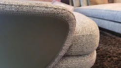 Minotti Relaxsessel|Sessel Angie ANG83S Stoff Fisher 04 Salvia Grau Rückseite Kernleder Bustier Salbeigrün Grau Grün