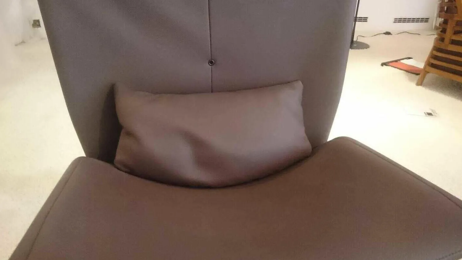 Ligne Roset Relaxsessel|Sessel Anneau Leder U Oregon Brun Braun Gestell Schwarz mit Hocker