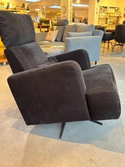 Brühl Relaxsessel|Sessel Aoyama 75002 Stoff 4490 99 Schwarz Sternfuß Drehbar Schwarz Matt Mit Neigungsverstellung