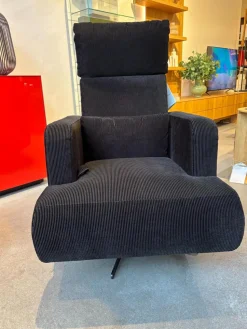 Brühl Relaxsessel|Sessel Aoyama 75002 Stoff 4490 99 Schwarz Sternfuß Drehbar Schwarz Matt Mit Neigungsverstellung