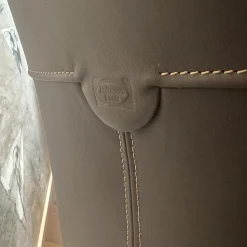 Poltrona Frau Relaxsessel|Sessel Archibald A Highback Leder Pelle Soul Ray Grau Füße Nickel Brüniert Schwarz Glänzend