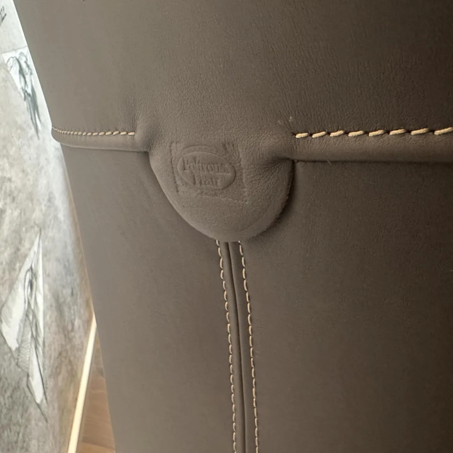 Poltrona Frau Relaxsessel|Sessel Archibald A Highback Leder Pelle Soul Ray Grau Füße Nickel Brüniert Schwarz Glänzend